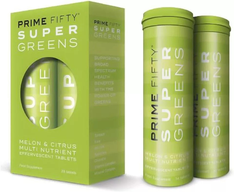 Prime Fifty Super Greens Superfood Melon & Citrus Multi Nutrient Vegan - Fighting Fatigue