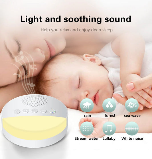 Portable Baby White Noise Machine with USB Rechargeable Night Light and Sleep Timer