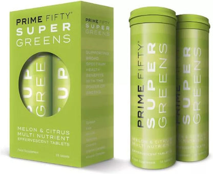 Prime Fifty Super Greens Superfood Melon & Citrus Multi Nutrient Vegan - Fighting Fatigue